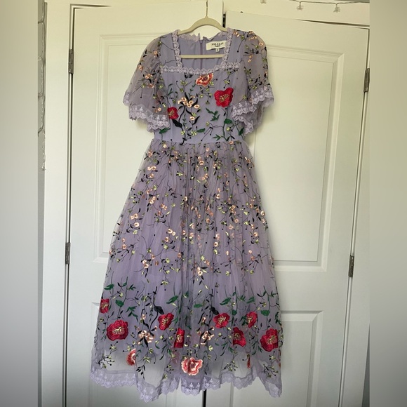 JessaKae Dresses & Skirts - JessaKae Lavender Floral Embroidered Dress